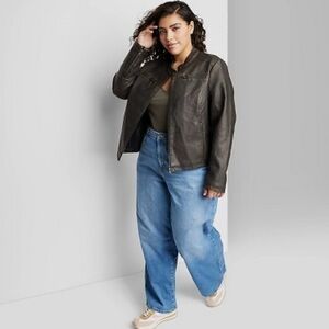 Wild Fable Black Faux Leather Jacket